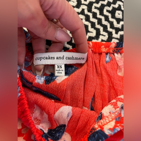 Cupcakes and Cashmere Red Smocked Off The Shoulder Top - Picture 4 of 7